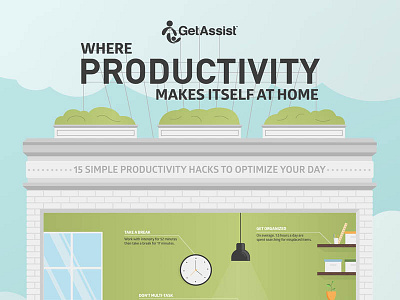 Productivity Infographic bedroom building illustration infographic kitchen office productivity