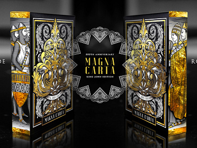 Magna Carta Playing Cards - King John Edition designer playing cards emboss foil interactive packaging knights luxury playing cards magna carta medieval packaging playing cards pope seasons playing cards