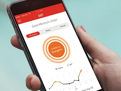 Betr Mobile Companion assistant biosignals friendly interaction mental mobile personal physical tracking ux ui well being