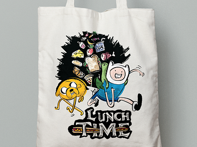 Lunch Time! adventure apple bag drink finn food illustration jake lunch pizza sandwich time