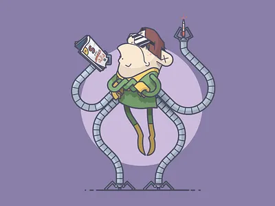 S is for Sinister! comic crossed arm doc ock doctor octopus illustration line art marker marvel spider man vandal