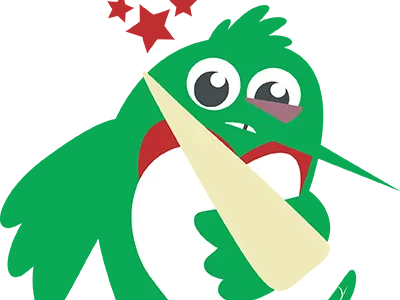 Ouch bird digital illustration error message