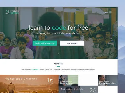 Letslearncoding clean code education flat learn letslearcoding ui ux web