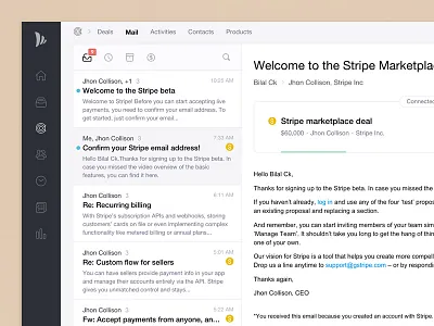 Teamwave Email App bagalore clean crm email icons interface mail teamwave ui ui design