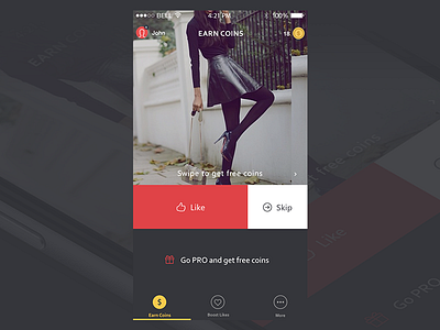 Earn Coins screen app coins earn free instalike like pro skip ui user