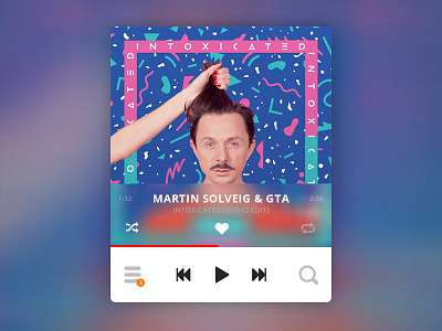 Day 005 - Music Player 100 blur days design light mini music play player ui web