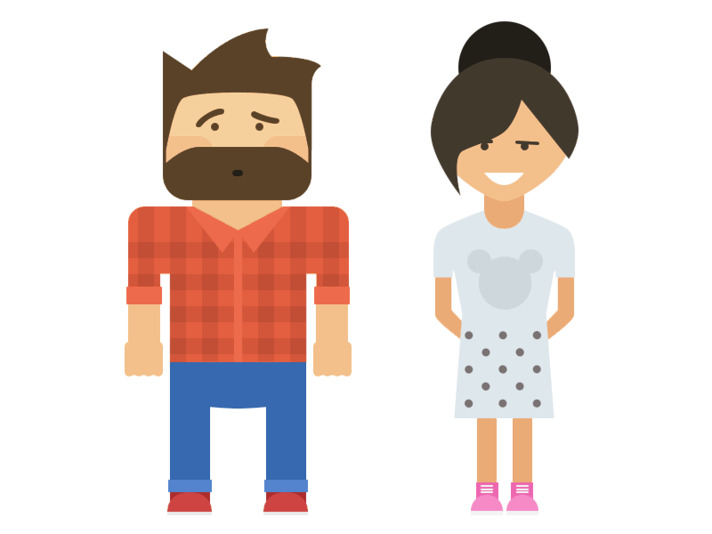 Eternity animation emotions flat gif girl guy hipster illustration interaction life love prototype