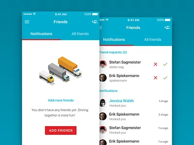 Trucking is more fun with friends (pt. 2) friends ios material design
