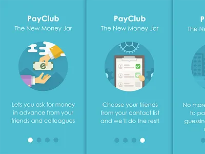Onboarding application slider app illustrations ois onboarding pay club