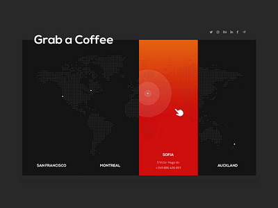 Contact Card about card contact dark flat info interface location map sofia ui