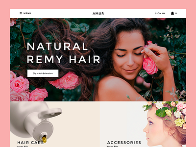 Amur ecommerce fashion hair mobile shop ui ux