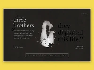 The tale of the three brothers design editorial harry potter type typography web