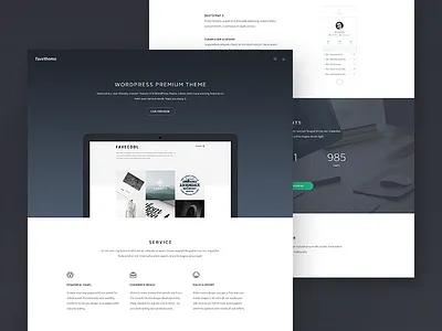 Favetheme V2 clean landing page light onepage typography ui ux