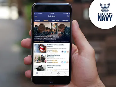 Concept United States Navy App america america navy design gov app icon ios app logo navy navy app ui ux