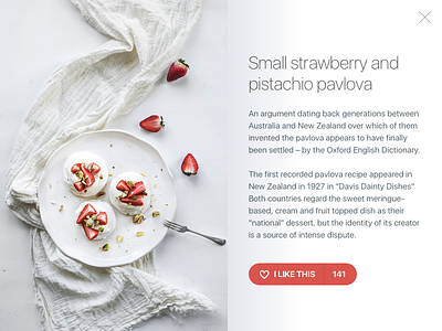 006 - Recipe Card card clean food freebie gradient light like pavlova recipe sketch ui white
