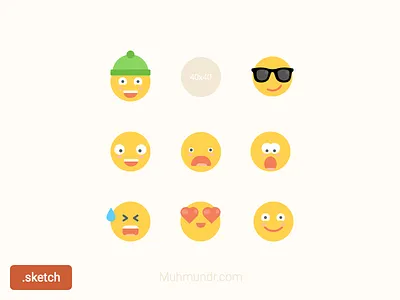 Emoticons Freebie Sketch emoticons flat glasses hat icons sketch smile
