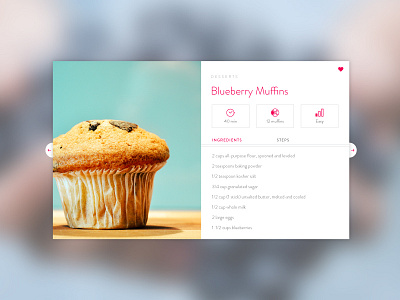 Recipe Card baking card flat food muffin nutrition recipe ui widget
