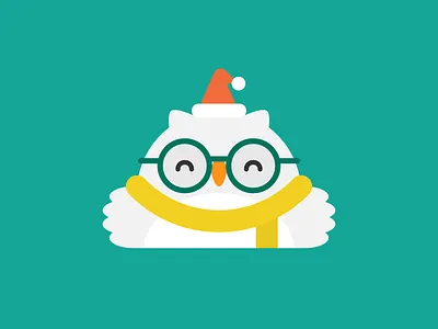 Merry Christmas christmas cute flat illustration kawaii owl