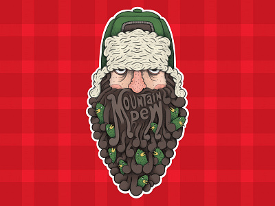 Mountain Dew Mountain Man beard birds drawing flannel illustration louisville mountain dew mountain man pencil robby davis soda