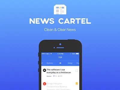 News Cartel app feed feedback ios iphone mockup news news feed