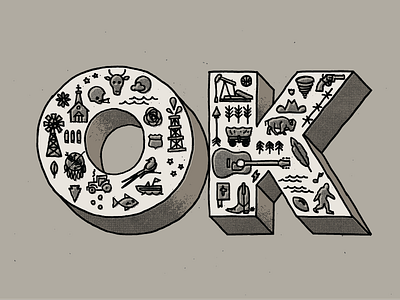 OK bison church cow gun oil texture tornado