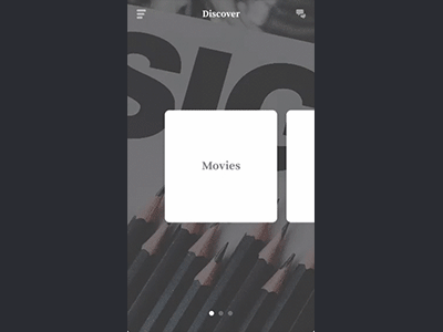 Cards with Parallax Animation animation app cards motion parallax principle swipe transition ui