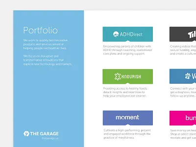 Garage Portfolio one pager portfolio