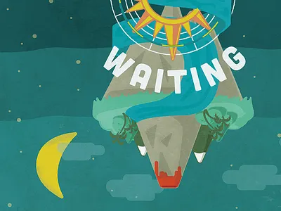 Paradise Waiting Poster day fun illustration music night paradise poster