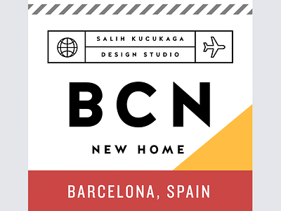 New journey barcelona business card label spain tag travel