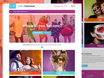 Costume Site color costume ecommerce gradient grid shopping store web website