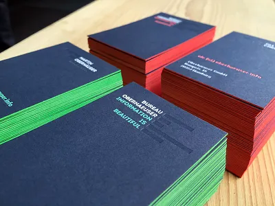 Bureau Oberhaeuser Business Cards business cards cards cd ci corporate green red stationary