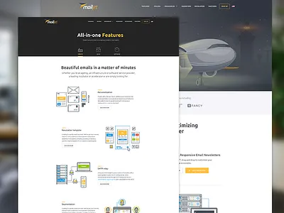 Mailjet - back to school - Redesign 2015 email emailing features flat homepage illustration mailjet