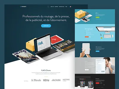 Transat Informatique - Landing Page clean content flat landing page responsive design ui ux web design website