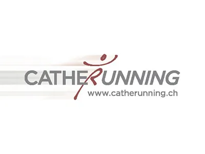 Logo & Corporate Identity Catherunning catherunning grey logo man red running speed