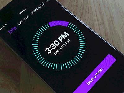 Cleanbot app animation animation dashboard flat flinto framer gif interface mobile schedule sketch time ui