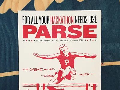 Retro Parse Poster #2 analog lab hurdle knockout parse red retro
