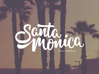 Santa Monica bezier curves brush brushscript calligraphy clothing hand lettering lettering skate surf typography vector