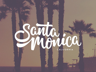 Santa Monica bezier curves brush brushscript calligraphy clothing hand lettering lettering skate surf typography vector