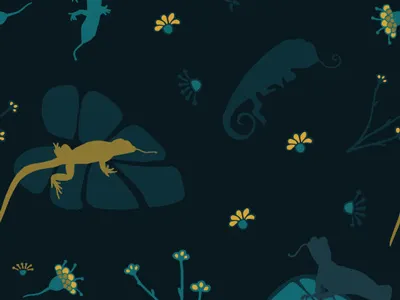 Midnight Lizards illustration lizard pattern lizards midnight surface pattern