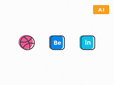 Free Portfolio Icons ai behance dribbble free icons illustrator linkedin portfolio vector
