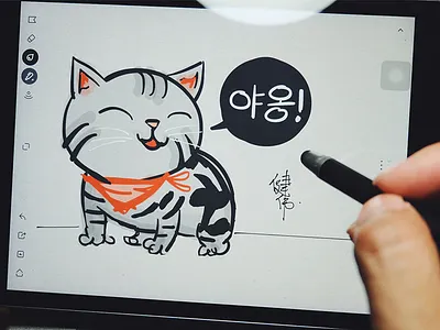 American Shorthair Cat american bamboo paper cat ipad meow shorthair sketch wacom