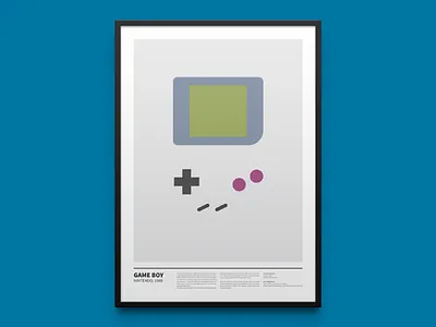 GAME BOY minimal print 8bit art console frame gaming joypad minimal nintendo pixel poster print videogame