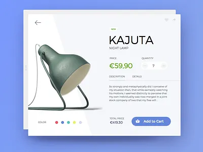 Day 002 - Product Item Card add card e commerce flat lamp material product shop