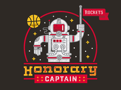 Honorary Captain astronaut captain houston moon red rockets space spaceman stars