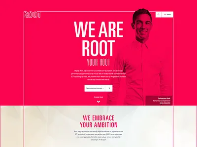 ROOT design home ict page red typography web