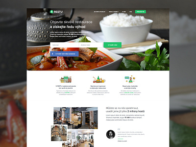 Simple microsite clean food green grid microsite photo bg restaurant restu