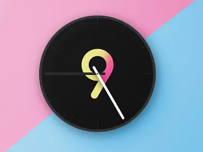 Day 072 - Clock card clock hand hour minute ui watch widget