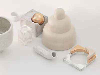 Olderbrother Takeover IV 3d bracelet c4d ceramic marble pottery vibez vray