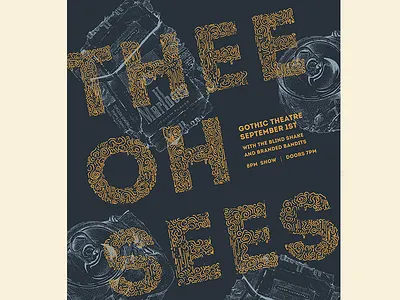 Thee Oh Sees poster gig poster thee oh sees typography