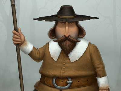 Salem Villager character design forest halloween illustration puritan salem witch hunter